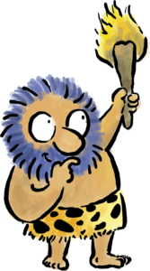 Oogah with torch looking left